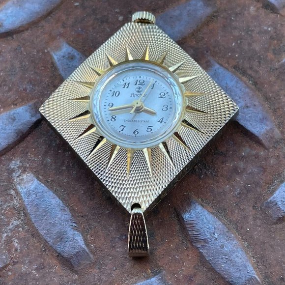 Anchor | Accessories | Anchor Watch Necklace Gold Tone Hand Winding ...